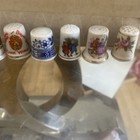 Vintage Porcelain Thimble Lot Of 14     Mixed Designs Flowers Travel Collectible