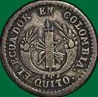 1834 1 Real Ecuador Very Fine Vf Coin  43764