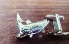 Vintage Hickok Usa Two-tone Fish Cufflinks-novelty Pair