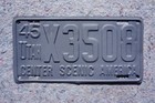1945 Utah Center Scenic America  License Plate
