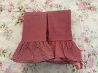 Ralph Lauren Pair Gingham Red Standard Pillow Shams White Check Ruffled Wendy