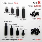 120 300pcs Plastic Nylon M3 Hex Column Standoff Spacer Screw Nut Assortment Kit