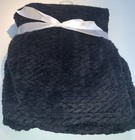 Nwot Stylish Baby Soft Flannel Fleece Baby Infant Throw Blanket Black Braided