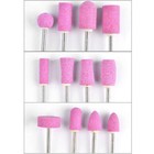 12pcs set Nail Art Polishing Grinding Head Tool Quartz Electric Drill Bits Pink