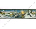 Terry Redlin Cabin Campfire Outdoor Lake Snow Mountain Deer Wallpaper Border 6 h
