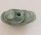 Jade Ojime  Snake Green Bead    Japanese  Miniature Figurine 22