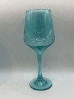 Vintage Cristar Teal Aquamarine  Stemmed Wine water Glasses Set Of 4
