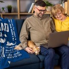 Cat Dad Throw Blanket 60  X 50   60  X 50   Blue-cat 