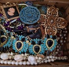 Vintage Junk Jewelry Lot Craft Harvest Repair Rhinestones And Wearable D219