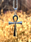 The Ankh Cross Necklace Unisex Adult Silver Goth Steel Alloy Charm Necklace