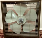 Brown Metal Box Fan Vtg Ge General Electric 2 Speed 21 5    Tested Working