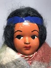Vintage Native American Indian Doll   Plastic   Leather Skirt   7 1 2    Tall