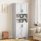 6-tier Wooden Bookcase Storage Cabinet Shelving Book Wide Bookshelf Adjustable