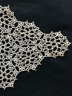 7 5    X 12 5    Antique vintage Handmade Ecru Lace Tatted Doily