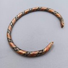 Vintage Tri Color Metal Cuff Bracelet  Copper  Brass  Silver Tone Unisex