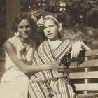 Vintage Snapshot Photo Two Beautiful Women Affectionate Pose 1920s B w