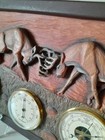 Vintage Big Sky Carvers 3d Deer Weather Station Barometer Thermometer Clock