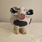 Vintage Holstien Cow Piggy Bank Pottery Art Farmhouse Decor