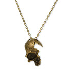 Broken Skull Pendant Necklace Gothic Memento Mori Gothic Biker Emo Chain Gift
