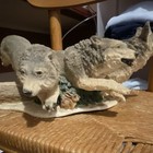 Nimz Wolf Figurine Trio Group Of 3 Wolves Running On Base Sculpture