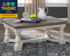 Havalance Farmhouse Rectangular Coffee Table  Gray   White With Weathered Finish