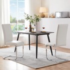 Set Of 2 Dining Chairs Modern Kitchen Chairs High Back Faux Leather Dining Chair