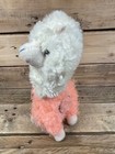 Llama Alpaca Peach White Plush 9    Standing Furry Soft Swirl Stuffed Animal Doll