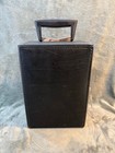 Vintage 1960s Black Leather Bar Travel Case Bottle Carrier Red Interior Barware
