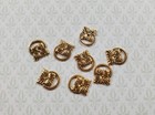 Dollhouse Flower Medallion Drawer Pulls Gold Brass 8 Pieces 1 12 Scale Miniature