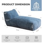 Giant Bean Bag Lounger Chair For Adults With Soft   Cozy Plush Bluegrey