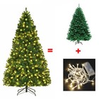 6ft Christmas Tree With Led Lights Artificial Tree Pine Bushy Holiday Xmas Green