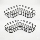 2pcs Wall Mounted Shower Caddy Bathroom Shelf Rack Bath Storage Organizer Black