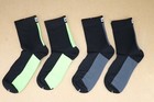 2 Pair Funkier Arezzo Cycling Socks Black flo Ylw  Black gray 10-13 And 6-9