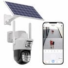 Wifi Solar Security 4mp Wireless Camera Ptz Waterproof Home Outdoor Dual-lens