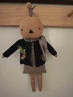 13  Handmade Primitive Fall Halloween Pumpkin Girl With Wool Coat