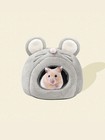 Cute Mouse Shaped Hamster Bed House Hedgehog Hideout Nest Small Pet Winter Warm