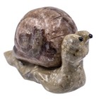 Unique Hand Carved Marble Stone Brown Snail Figurine Carving 3  Long