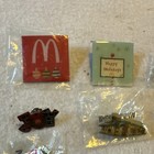 Mcdonalds Vintage Christmas Lapel Pins Lot Of 12 Santa Snowflake Candy Cane