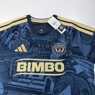 New Adidas Philadelphia Union Soccer Jersey Mens Xl Slim Fit Blue Stretch Mls