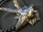 Balciar Southwestern Silver Plated Bird Bolo Tie   Braided Horse Hair Cord