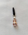 Pink Bead Universal Cell Phone Charm Anti Dust Proof Plug Ear Cap Jack Handmade