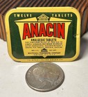 Vintage Early Metal Tin Box Container Anacin Analgesic Tablets By Whitehall