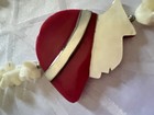 Lee Sands Lady In Red Hat Mother Of Pearl Shell Inlay Mosaic Hawaii Necklace