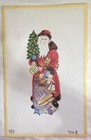 Handpainted 18m Needlepoint Canvas  old World Santa  726b ebs Vtg New Rare sn60 