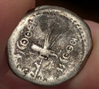 Mark Antony 32- 30bc Roman Legionary Silver Denarius   3 53gm  17 5-18 5mm  