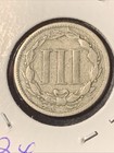 1865 Three Cent Piece Trime - Early Us Type Coin 3 Cent 