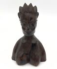 Old Hand Carved African Tribal Woman Female Bust Figure Zebrawood Marked Nbci 