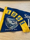 Emerald Bay Lake Tahoe Nevada Souvenir Pennant Made In Usa 12    Blue   Gold