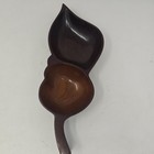 Vtg Wood Bowl  Mahogany From Haiti  Hand Carved Leaf Shape