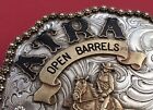Vintage 2002 Atra Rodeo Barrels Wages Sterling Silver Ol Gem Trophy Belt Buckle